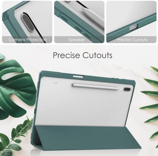 Samsung Galaxy Tab S8 Plus Hoes Tri-Fold Book Case met Standaard Groen afbeelding 6