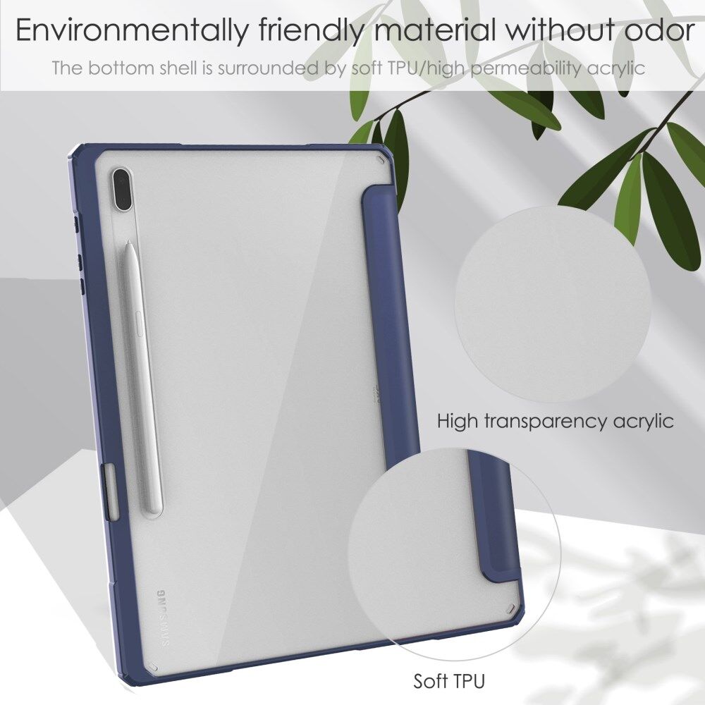 Samsung Galaxy Tab S8 Plus Hoes Tri-Fold Book Case met Standaard Blauw afbeelding 8