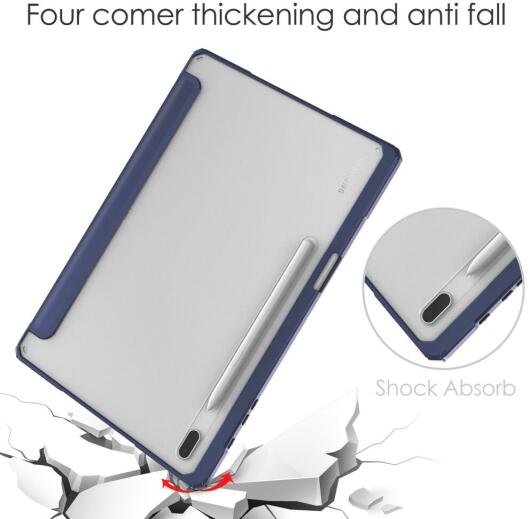 Samsung Galaxy Tab S8 Plus Hoes Tri-Fold Book Case met Standaard Blauw afbeelding 2