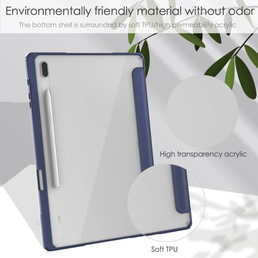 Samsung Galaxy Tab S8 Plus Hoes Tri-Fold Book Case met Standaard Blauw afbeelding 8