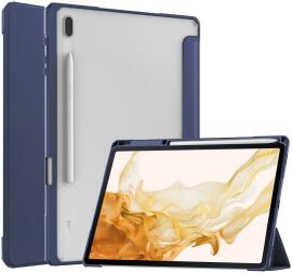 Samsung Galaxy Tab S8 Plus Hoes Tri-Fold Book Case met Standaard Blauw