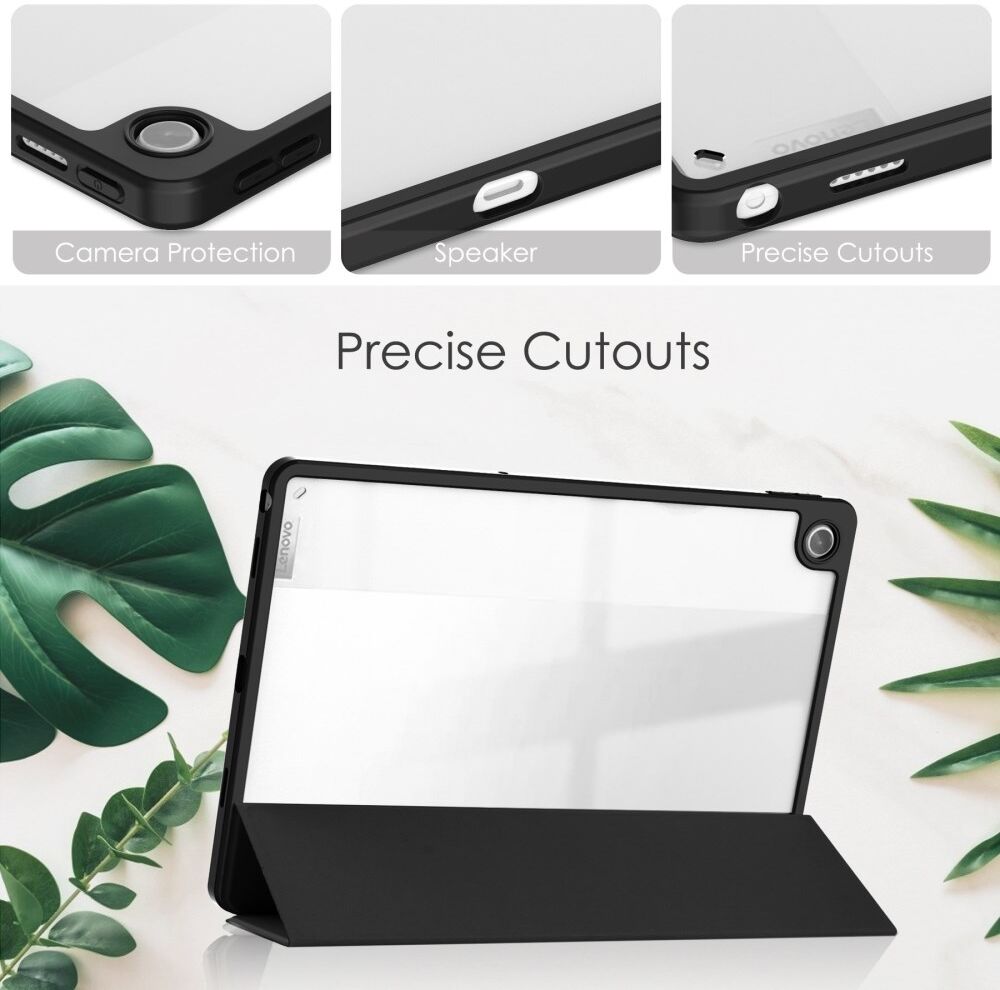 Lenovo Tab M10 Plus Gen 3 Hoes Tri-Fold Book Case met Standaard Zwart afbeelding 6