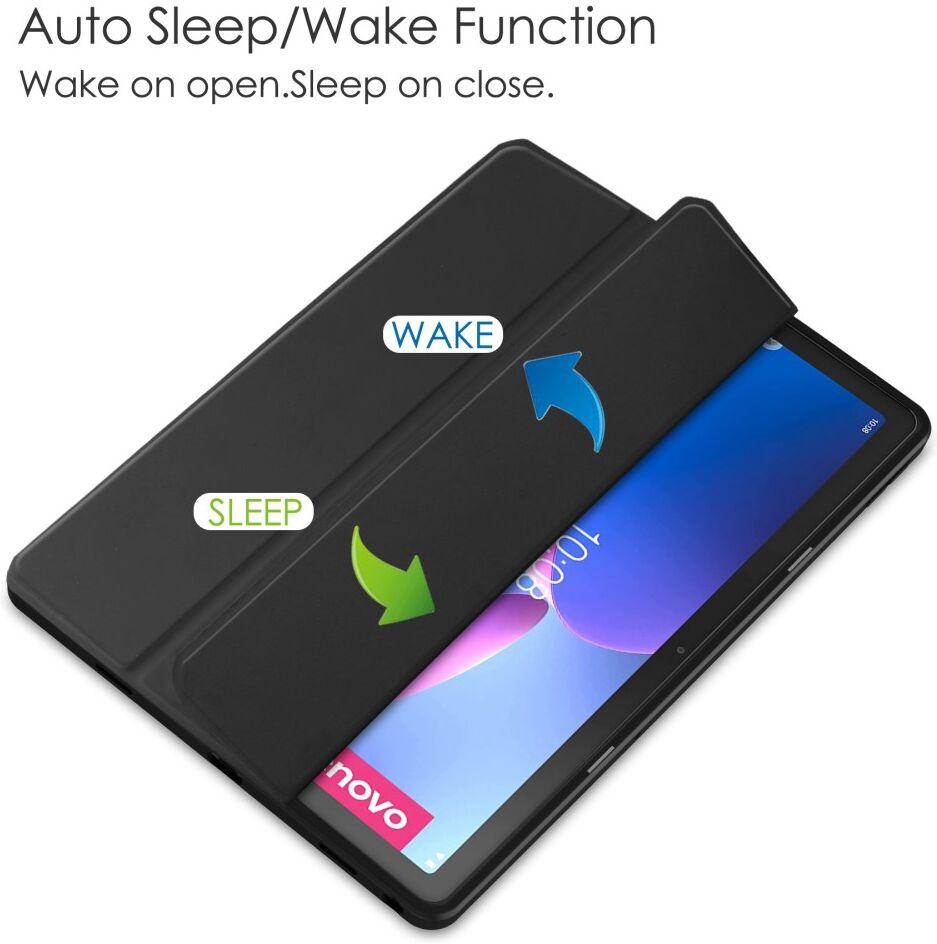Lenovo Tab M10 Plus Gen 3 Hoes Tri-Fold Book Case met Standaard Zwart afbeelding 3