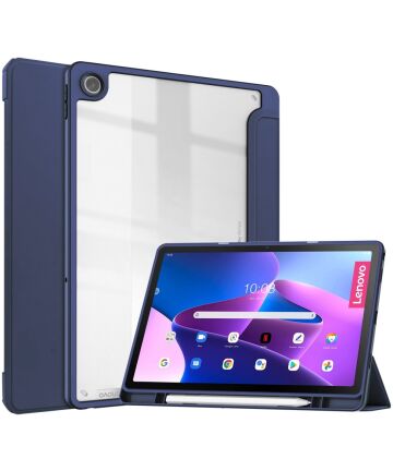 Lenovo Tab M10 Plus Gen 3 Hoes Tri-Fold Book Case met Standaard Blauw Hoesjes