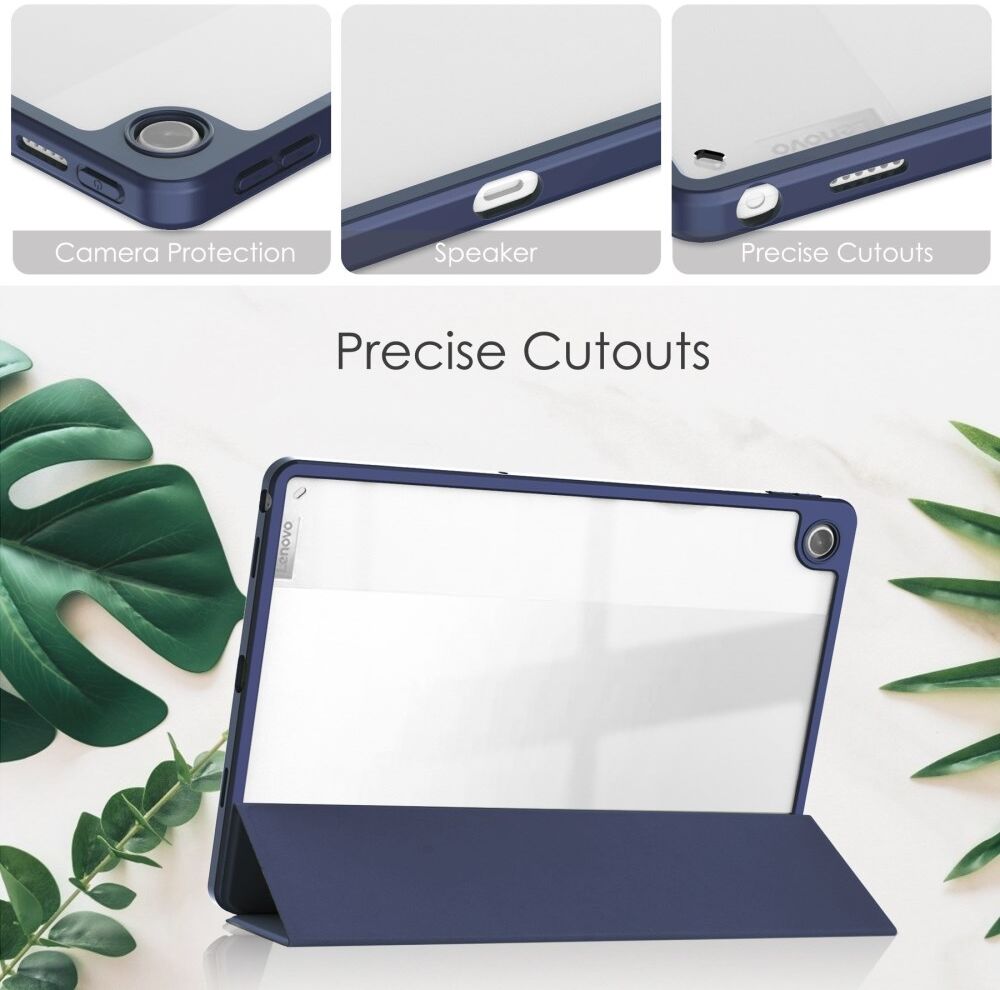 Lenovo Tab M10 Plus Gen 3 Hoes Tri-Fold Book Case met Standaard Blauw afbeelding 6