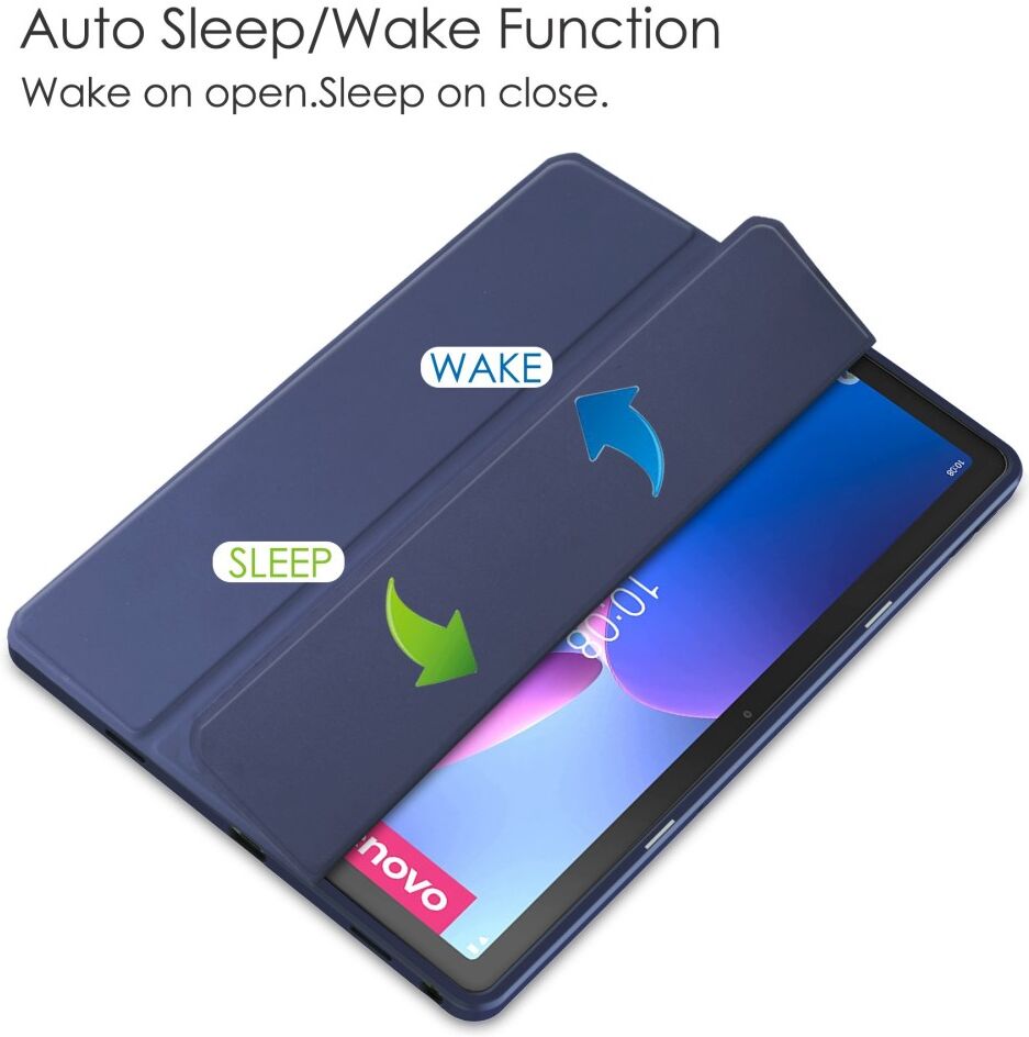 Lenovo Tab M10 Plus Gen 3 Hoes Tri-Fold Book Case met Standaard Blauw afbeelding 3