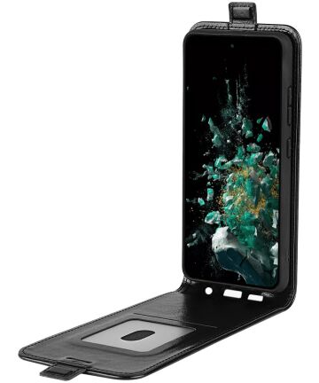 OnePlus 10T Hoesje Verticale Flip Wallet Case Kunstleer Zwart Hoesjes