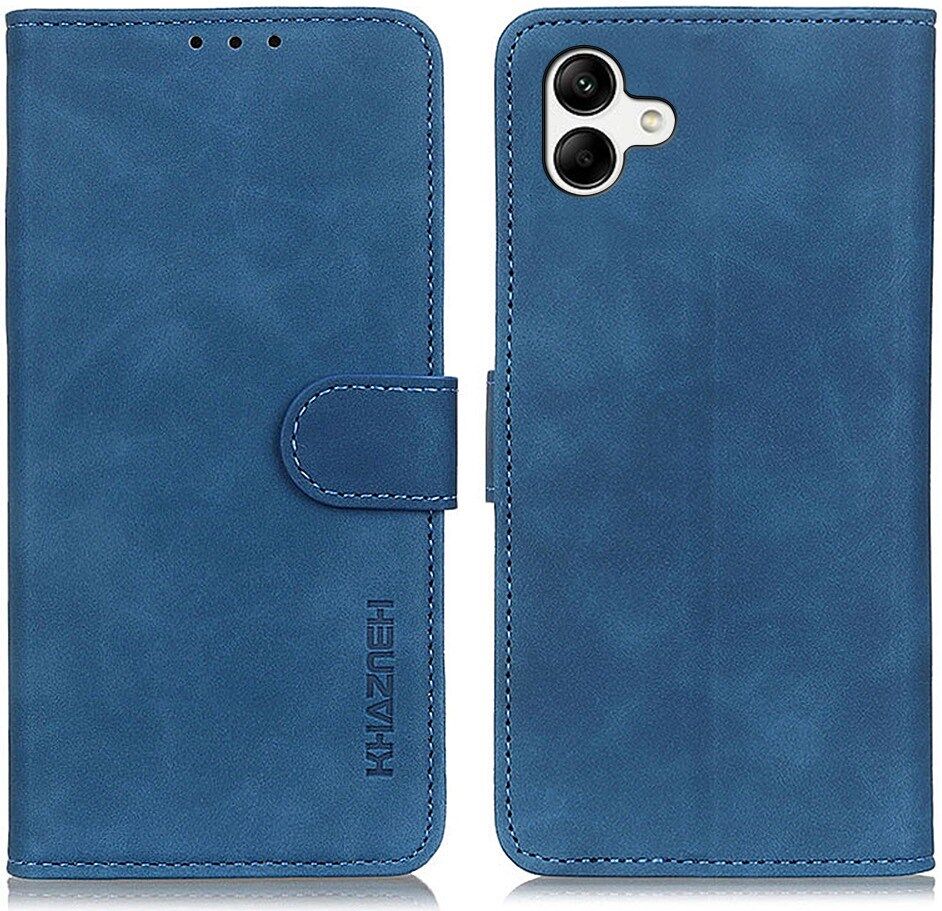 KHAZNEH Samsung Galaxy A04 Hoesje Retro Wallet Book Case Blauw afbeelding 2