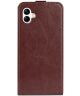Samsung Galaxy A04 Hoesje Verticale Flip Wallet Case Kunstleer Bruin