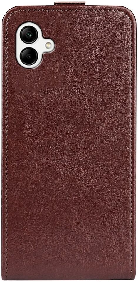 Samsung Galaxy A04 Hoesje Verticale Flip Wallet Case Kunstleer Bruin afbeelding 5