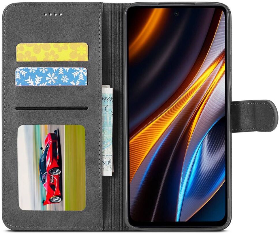 LC.IMEEKE Xiaomi Redmi 10/Poco M5 Hoesje Portemonnee Book Case Zwart afbeelding 1