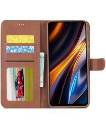 LC.IMEEKE Xiaomi Redmi 10/Poco M5 Hoesje Portemonnee Book Case Bruin