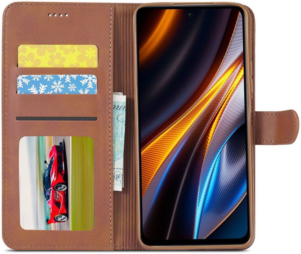 LC.IMEEKE Xiaomi Redmi 10/Poco M5 Hoesje Portemonnee Book Case Bruin afbeelding 1