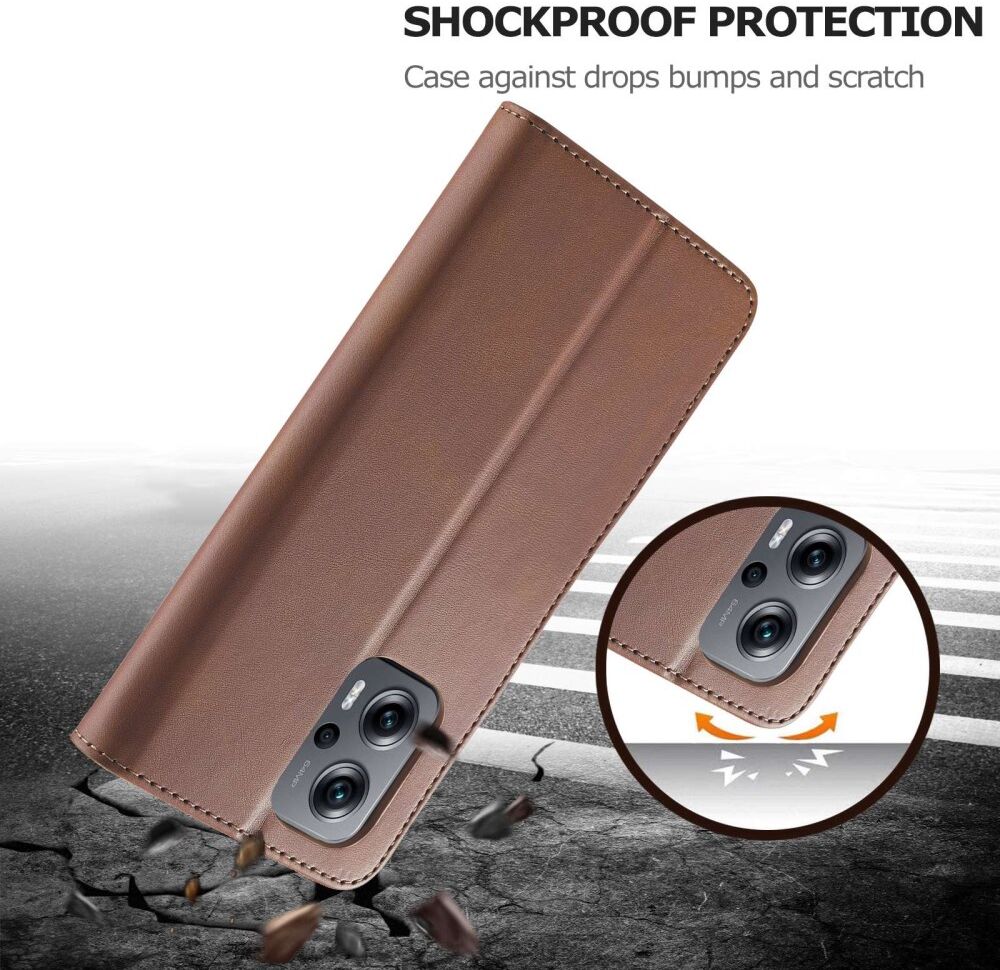 LC.IMEEKE Xiaomi Redmi 10/Poco M5 Hoesje Portemonnee Book Case Bruin afbeelding 4