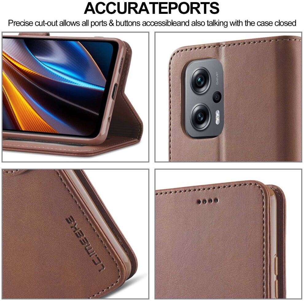 LC.IMEEKE Xiaomi Redmi 10/Poco M5 Hoesje Portemonnee Book Case Bruin afbeelding 6