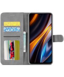 LC.IMEEKE Xiaomi Redmi 10/Poco M5 Hoesje Portemonnee Book Case Grijs