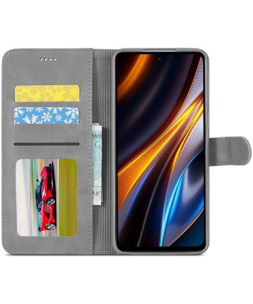 LC.IMEEKE Xiaomi Redmi 10/Poco M5 Hoesje Portemonnee Book Case Grijs Hoesjes
