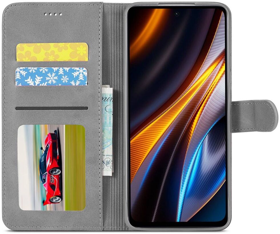 LC.IMEEKE Xiaomi Redmi 10/Poco M5 Hoesje Portemonnee Book Case Grijs afbeelding 1