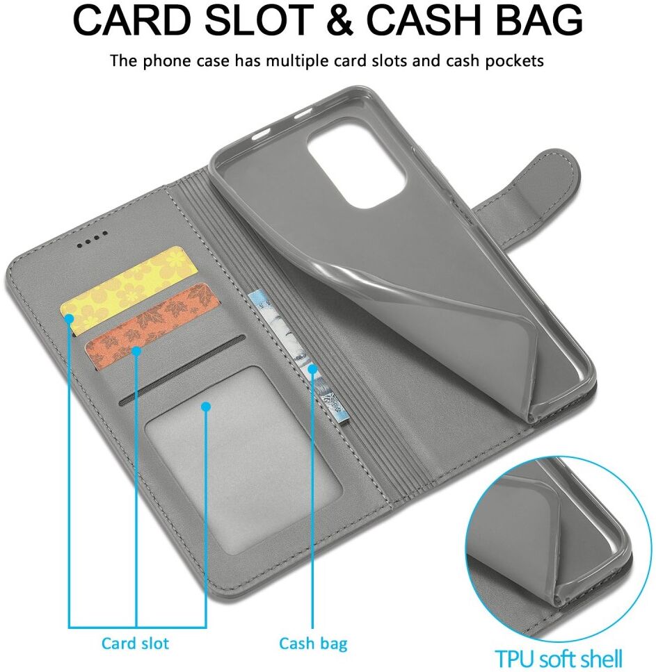 LC.IMEEKE Xiaomi Redmi 10/Poco M5 Hoesje Portemonnee Book Case Grijs afbeelding 5