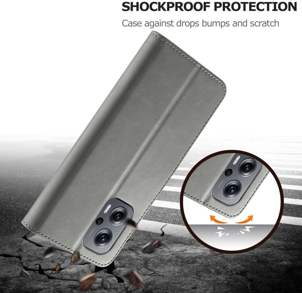 LC.IMEEKE Xiaomi Redmi 10/Poco M5 Hoesje Portemonnee Book Case Grijs afbeelding 4