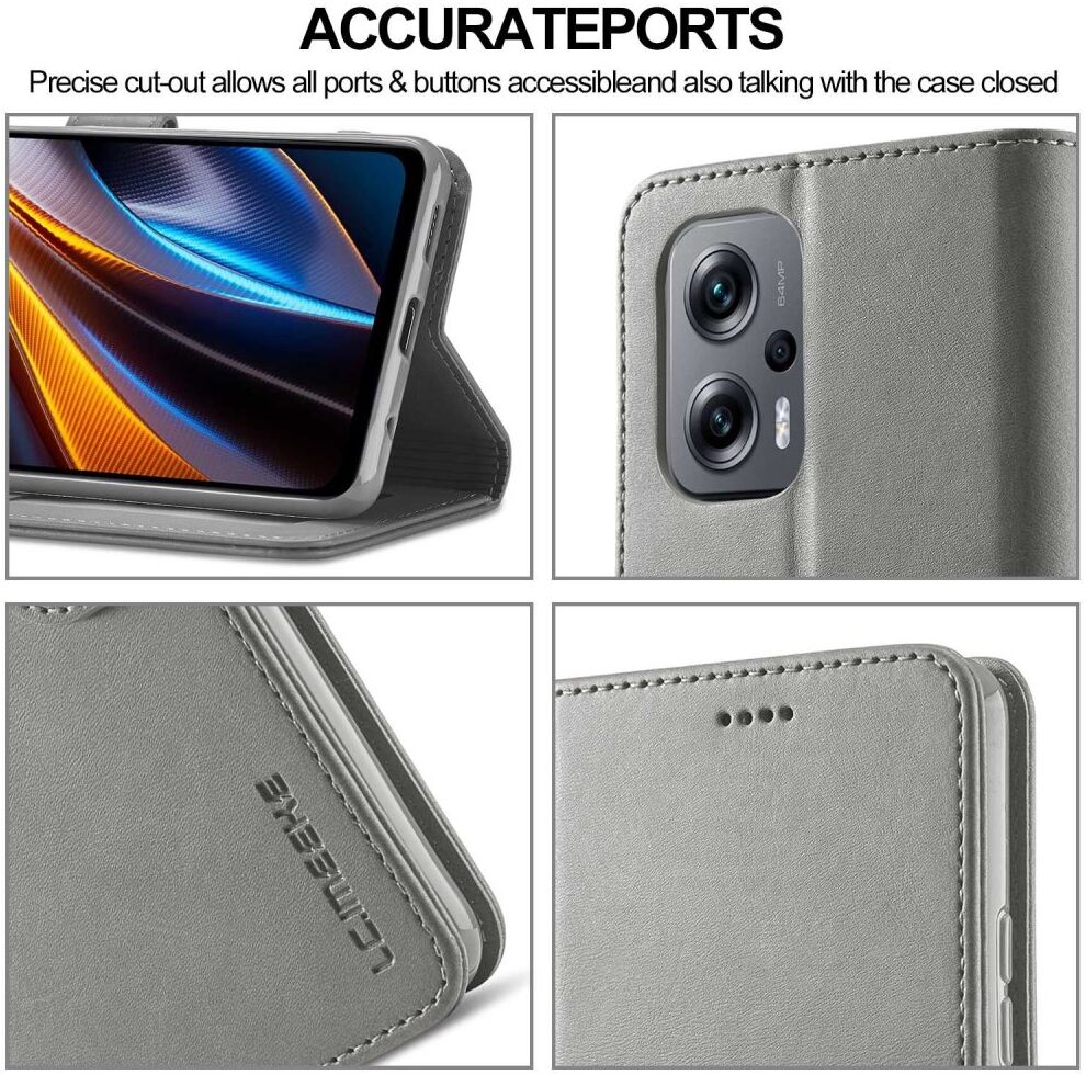 LC.IMEEKE Xiaomi Redmi 10/Poco M5 Hoesje Portemonnee Book Case Grijs afbeelding 6