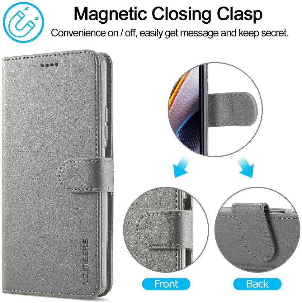 LC.IMEEKE Xiaomi Redmi 10/Poco M5 Hoesje Portemonnee Book Case Grijs afbeelding 7