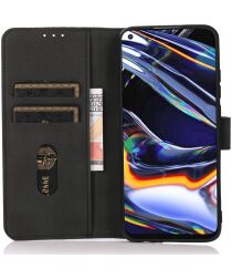 KHAZNEH Motorola Moto E22/E22i Hoesje Retro Wallet Book Case Zwart
