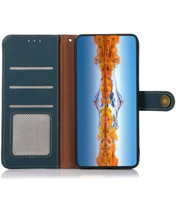Samsung Galaxy S23 Ultra Hoesje RFID Portemonnee Book Case Groen Hoesjes