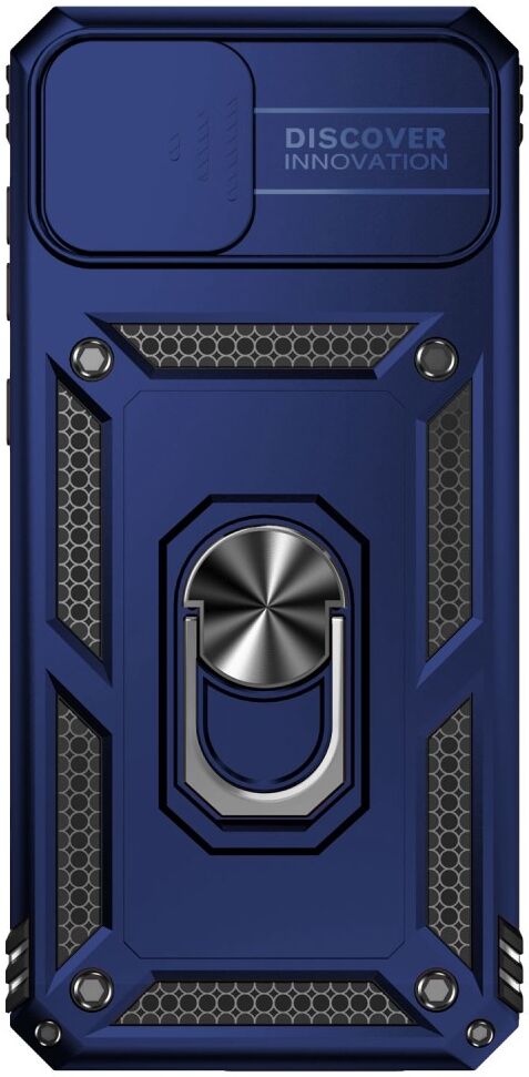 Samsung Galaxy A04 Hoesje met Camera Slider en Kickstand Ring Blauw afbeelding 2