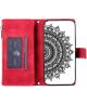 Xiaomi Redmi A1/A2 Hoesje Mandala Pasjeshouder Zipper Book Case Roze