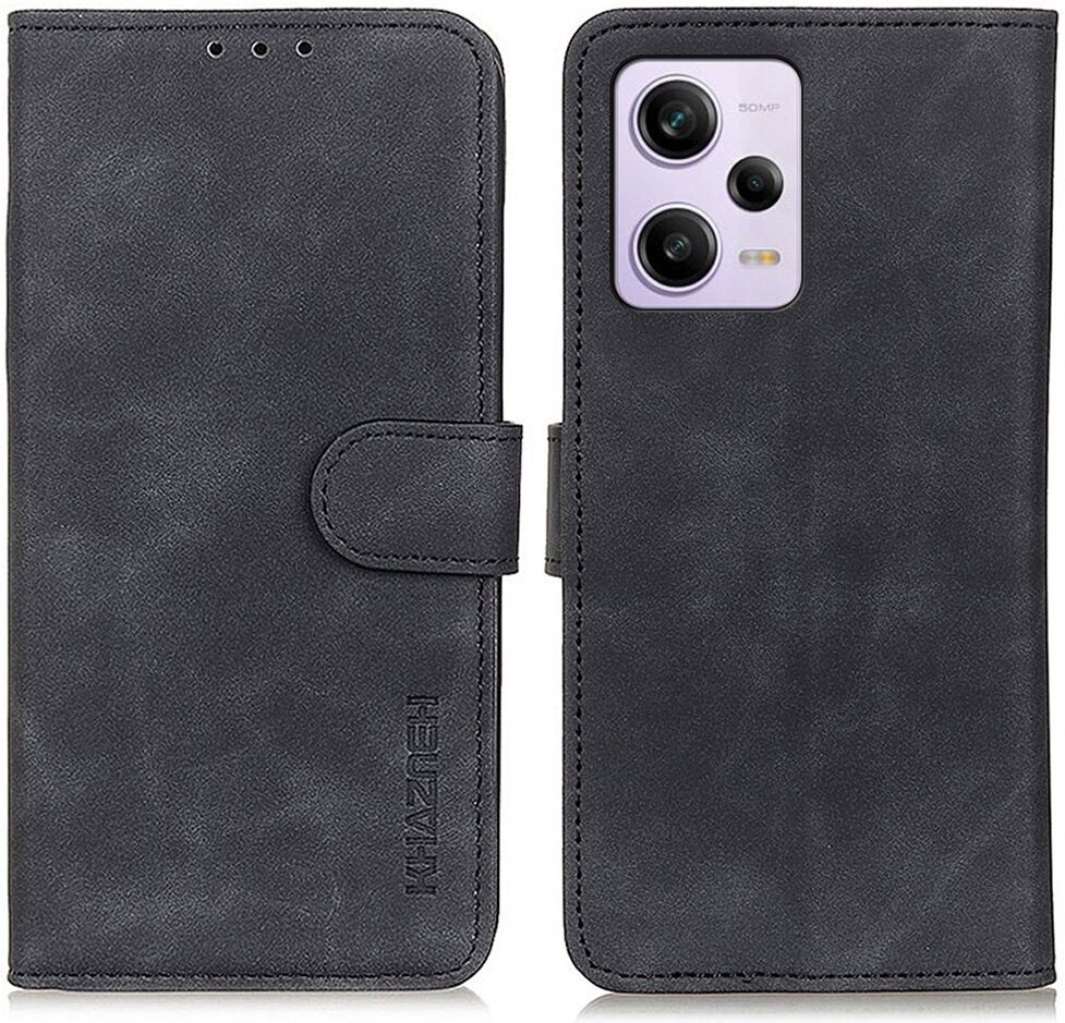 KHAZNEH Xiaomi Redmi Note 12 Pro Plus Hoesje Retro Book Case Zwart afbeelding 2
