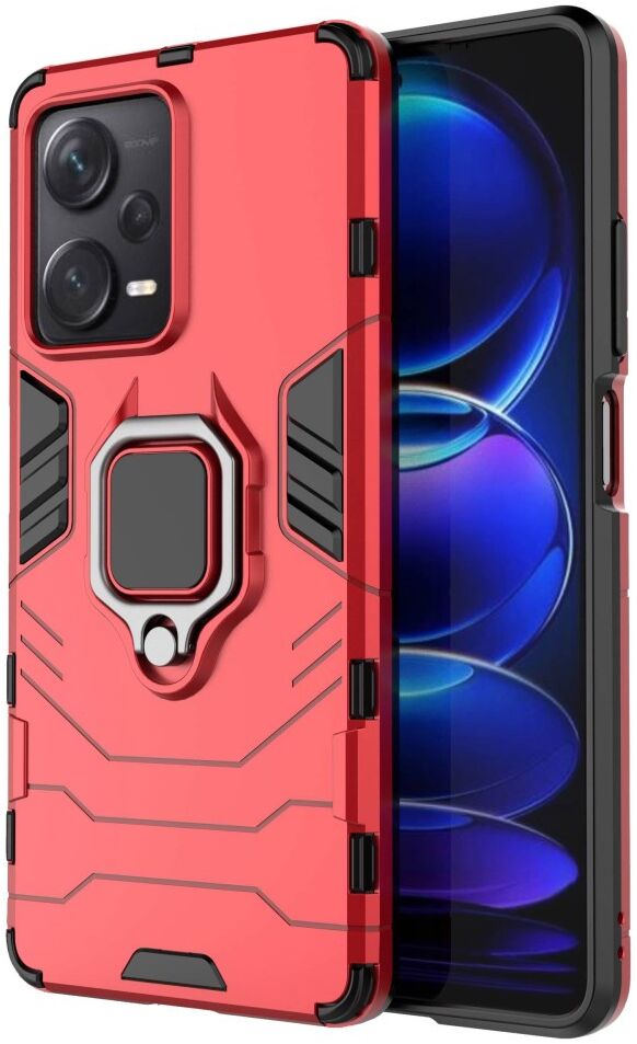 Xiaomi Redmi Note 12 Pro Plus Hoesje Magnetische Kickstand Ring Rood afbeelding 1