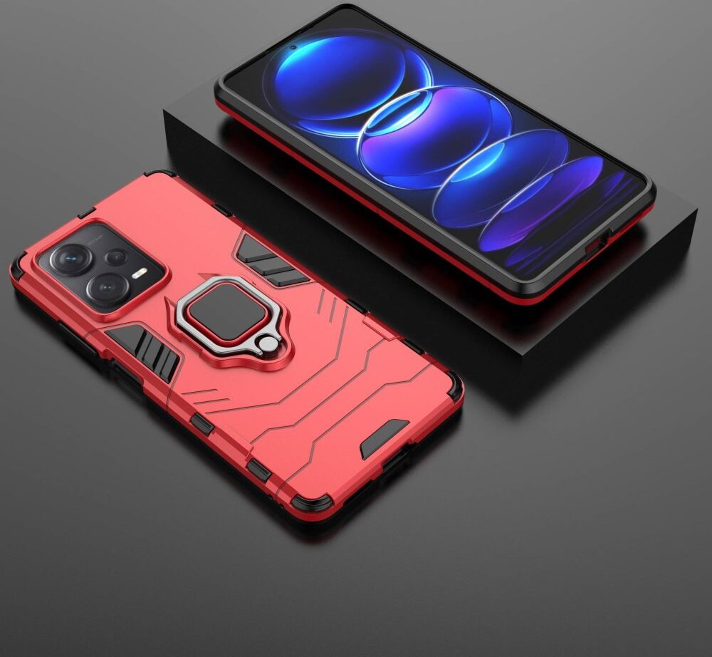 Xiaomi Redmi Note 12 Pro Plus Hoesje Magnetische Kickstand Ring Rood afbeelding 5