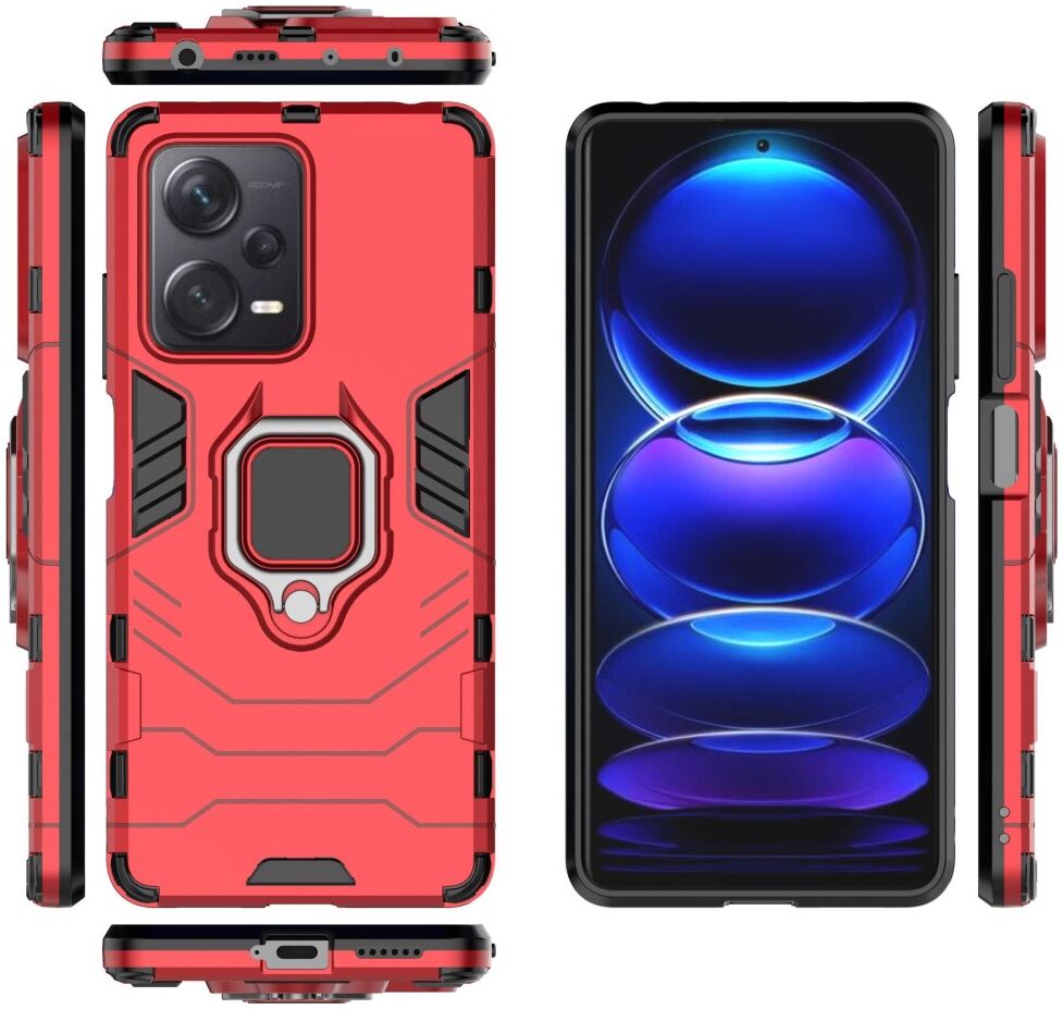 Xiaomi Redmi Note 12 Pro Plus Hoesje Magnetische Kickstand Ring Rood afbeelding 6