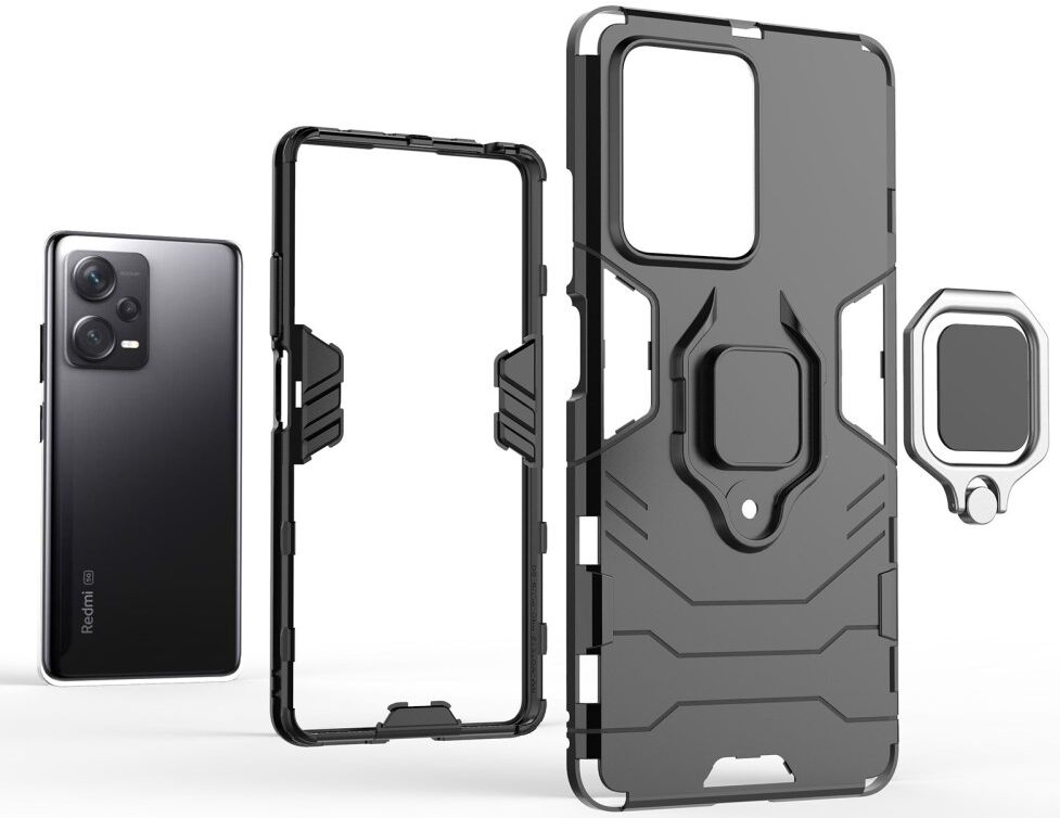 Xiaomi Redmi Note 12 Pro Plus Hoesje Magnetische Kickstand Ring Blauw afbeelding 4