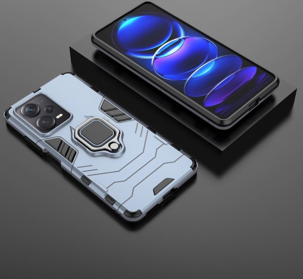 Xiaomi Redmi Note 12 Pro Plus Hoesje Magnetische Kickstand Ring Blauw afbeelding 5