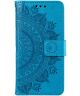 Oppo A17 Hoesje Mandala Book Case met Pasjeshouder Blauw