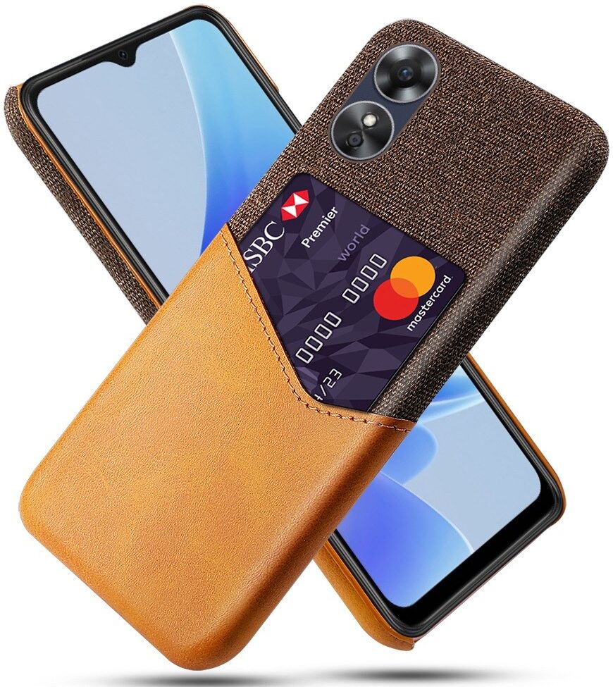 Oppo A17 Hoesje met Kaarthouder Back Cover Oranje afbeelding 1