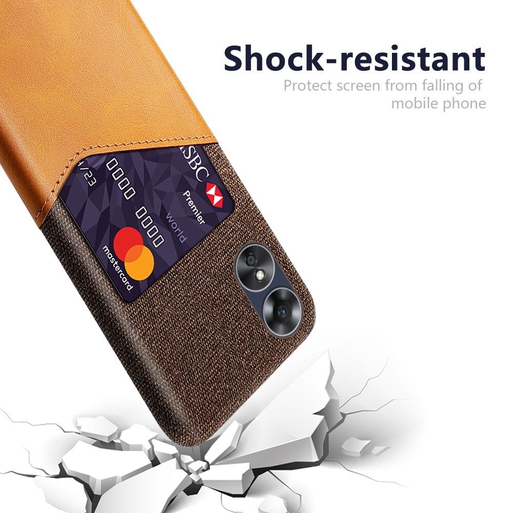 Oppo A17 Hoesje met Kaarthouder Back Cover Oranje afbeelding 3