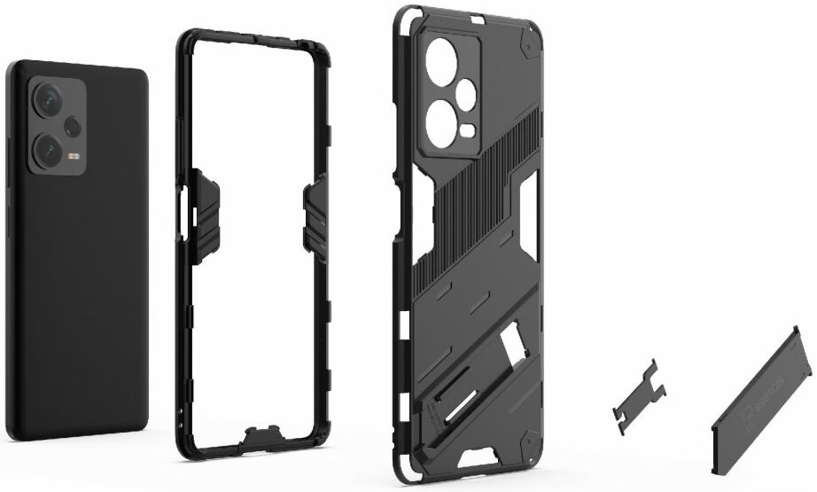 Xiaomi Redmi Note 12 Pro/Poco X5 Pro Hoesje Shockproof Kickstand Zwart afbeelding 7