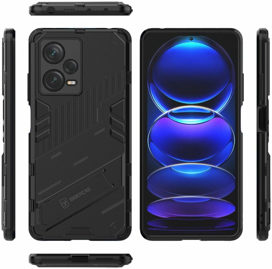Xiaomi Redmi Note 12 Pro/Poco X5 Pro Hoesje Shockproof Kickstand Zwart afbeelding 8