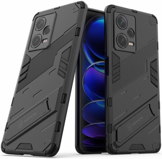 Xiaomi Redmi Note 12 Pro/Poco X5 Pro Hoesje Shockproof Kickstand Zwart afbeelding 2