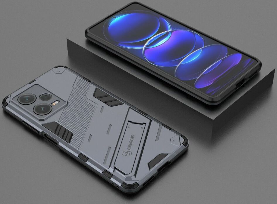 Xiaomi Redmi Note 12 Pro/Poco X5 Pro Hoesje Shockproof Kickstand Blauw afbeelding 5