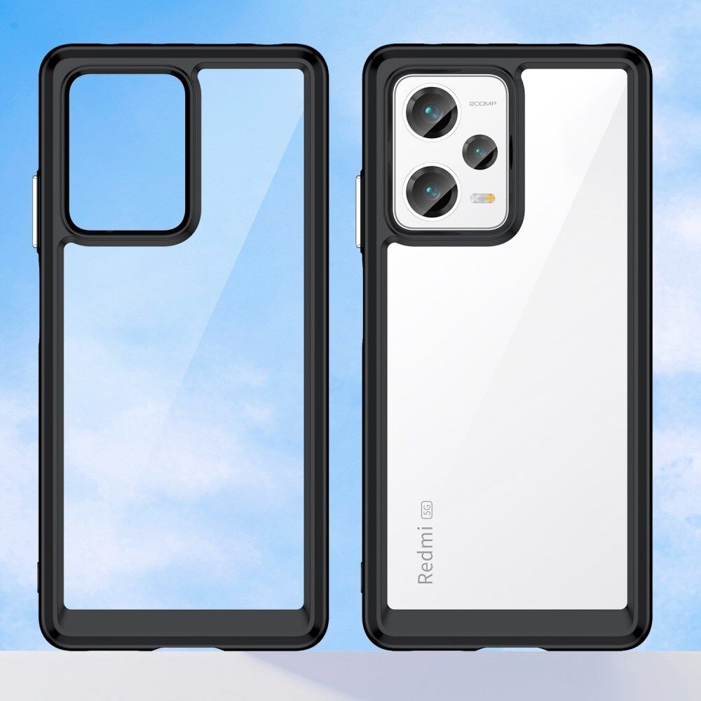 Xiaomi Redmi Note 12 Pro Plus Hoesje Acryl Back Cover Zwart afbeelding 2
