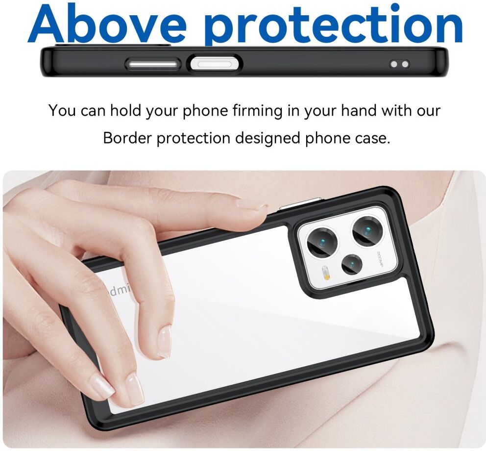 Xiaomi Redmi Note 12 Pro Plus Hoesje Acryl Back Cover Zwart afbeelding 4