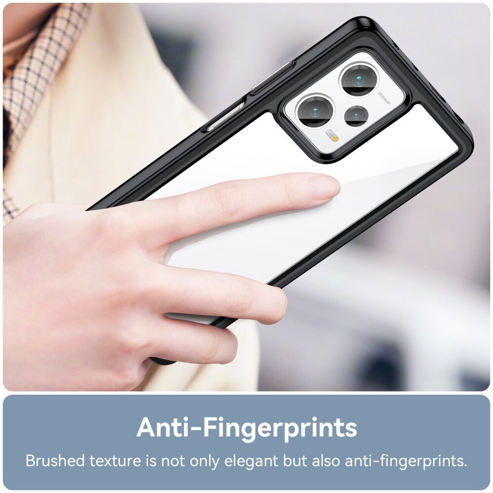 Xiaomi Redmi Note 12 Pro Plus Hoesje Acryl Back Cover Zwart afbeelding 5