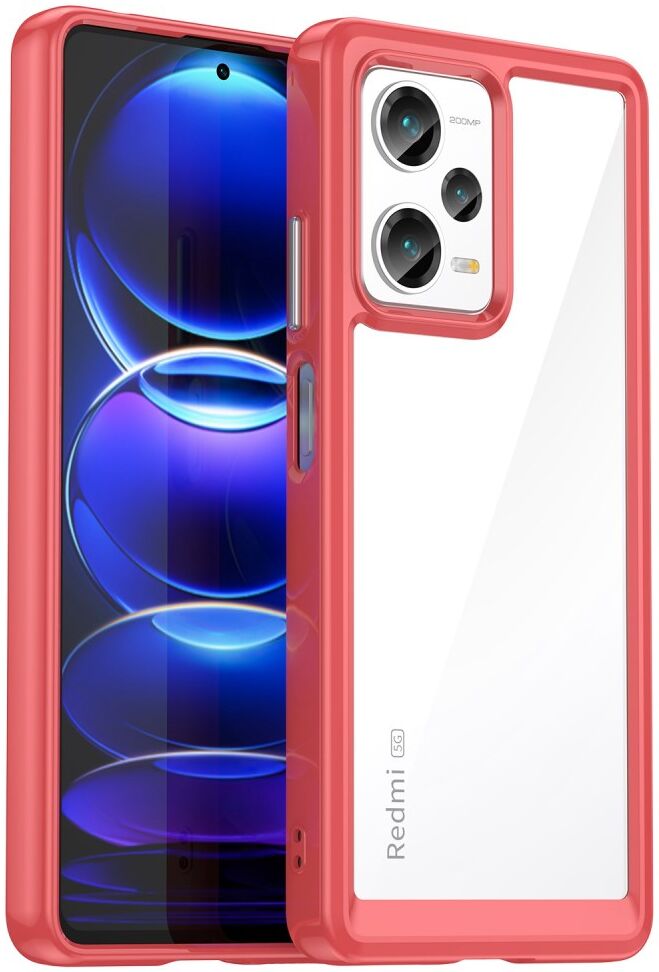 Xiaomi Redmi Note 12 Pro Plus Hoesje Acryl Back Cover Rood afbeelding 1