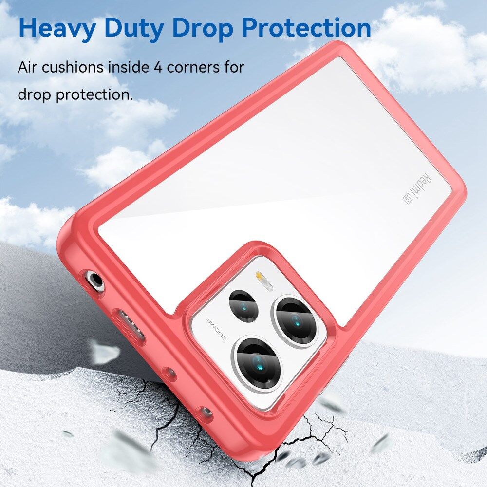 Xiaomi Redmi Note 12 Pro Plus Hoesje Acryl Back Cover Rood afbeelding 3