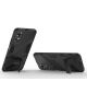 Oppo A17 Hoesje Shockproof Kickstand Back Cover Zwart