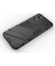 Oppo A17 Hoesje Shockproof Kickstand Back Cover Zwart